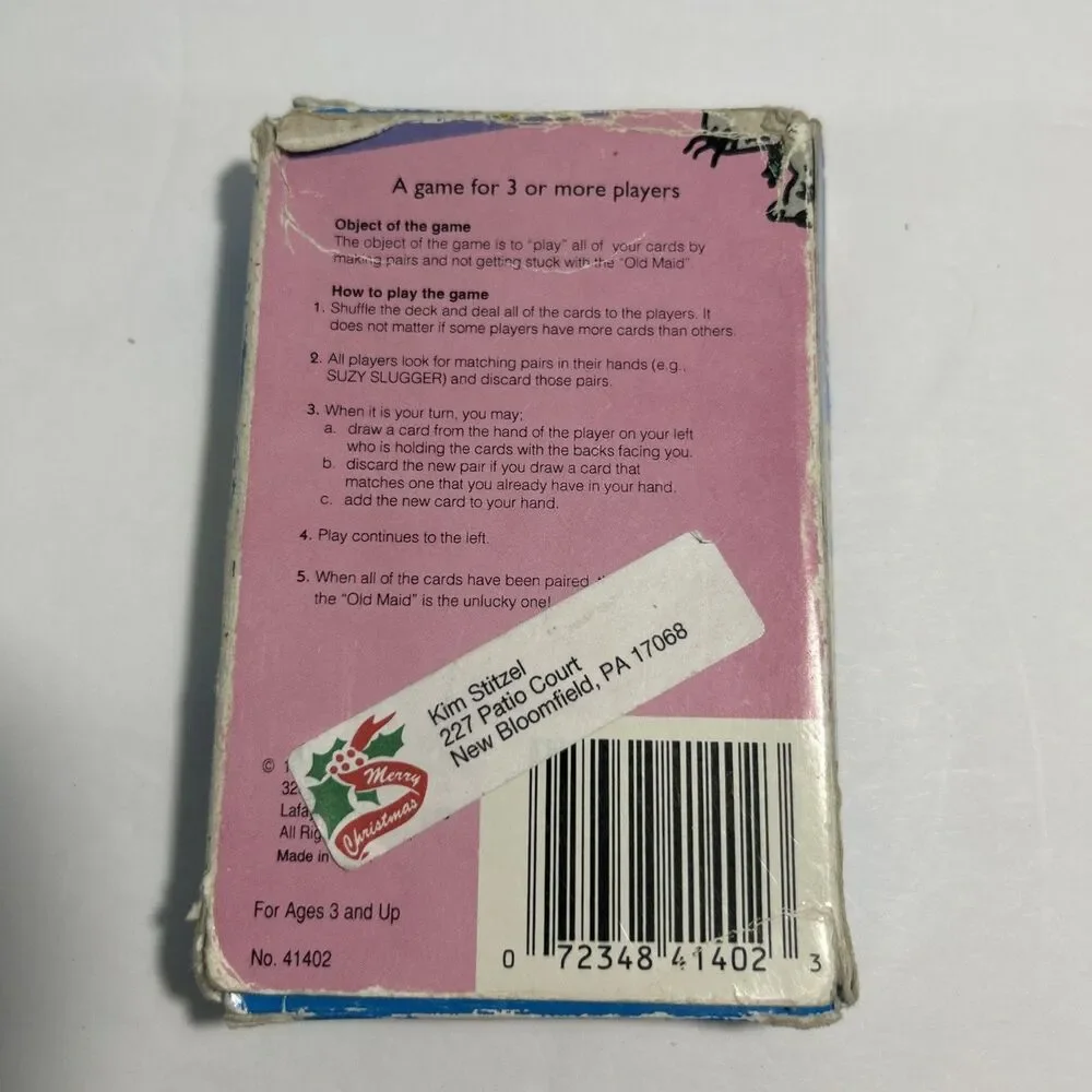 Vintage 1993 RoseArt OLD MAID Card Game Blue Box #41402 Collectible